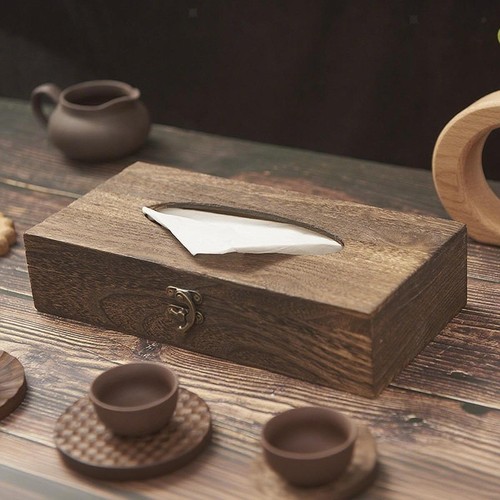 Wooden tissue box - box, rectangular