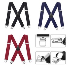Mens Adjustable 50mm Wide Trouser Belt Suspender Elastic Heavy Duty Braces UK