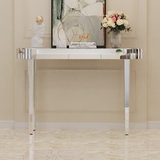 Mirrored Desk Silver Glass