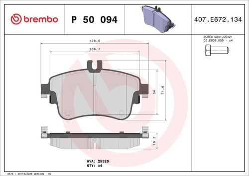 Brembo front brake pad - brake, set