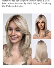 Testar Blonde Bob Wig with