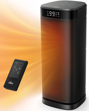 iDOO Electric Heater Portable Room Silent ECO Oscillation Remote Control Black