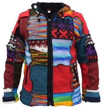Mens Patchwork Long Hood Hippy