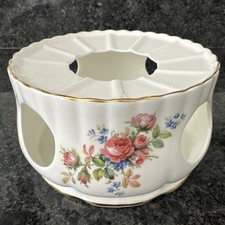 Royal Albert Moss rose teapot warmer stand RARE ! VGC