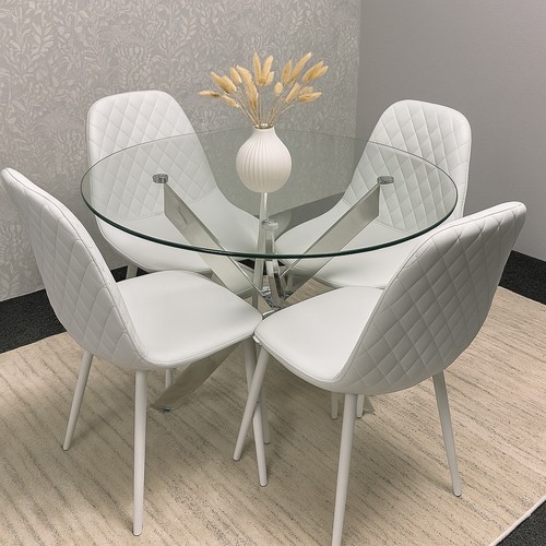 Tempered glass dining table - tempered,