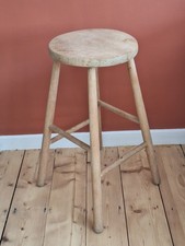 Tall Wood Stool Natural Wood Breakfast Bar Stool Plant Stand Scandinavian Style