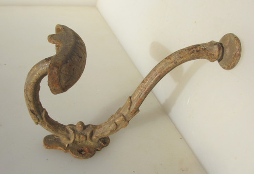 Large antique iron - large, hooks