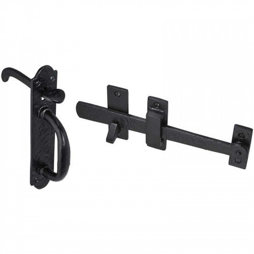 Thumb gate latch black - thumb,