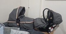 Navy Blue Doll's 3-in-1 Travel System Pram Stroller Pushchair
