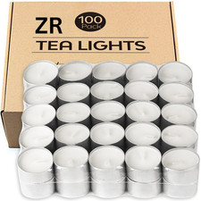 Tea Light Candles 9 Hour Long Burn Unscented Tealights Nightlights 9HR