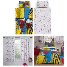 Spiderman Duvet Cover Set | Curtains 100% Cotton Marvel Superhero Kids Bedroom