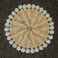 Cowrie Sea Shell Woven Tray