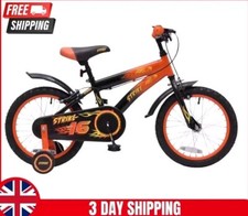 16 Inch Kids Bike With Stabiliser Orange And Black Steel Frame Strike Bicycle UK