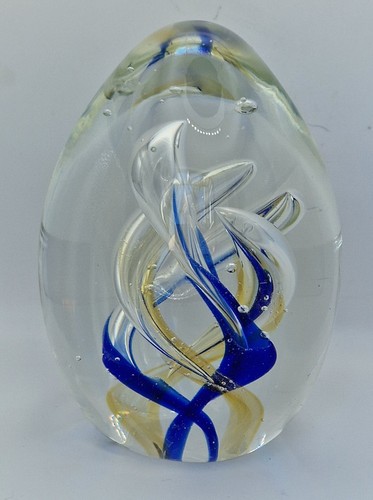 Blue gold clear swirl glass - blue,,