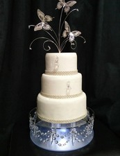 Chandelier Draped Wedding Cake