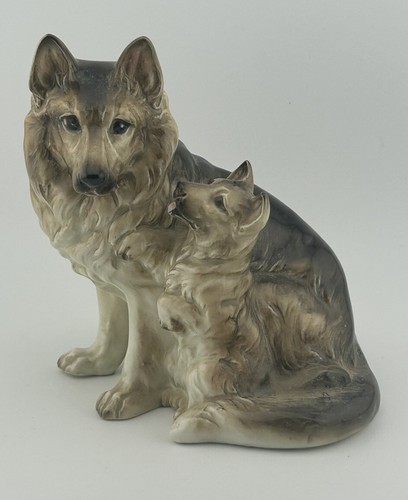 Vintage porcelain dog - vintage,