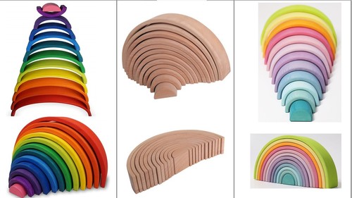 Wooden arches rainbow - arches, rainbow/wooden