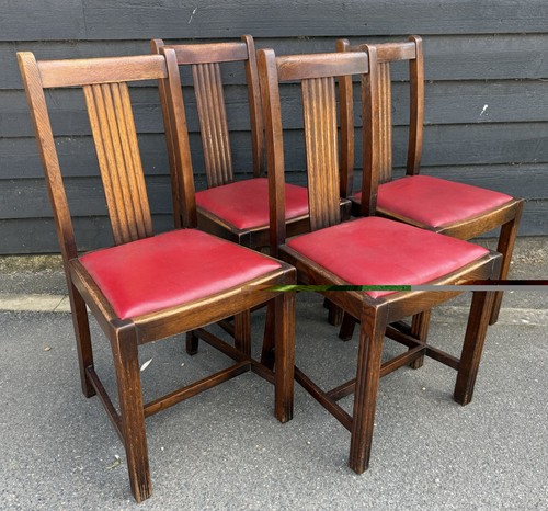 Set four sturdy - vintage, oak