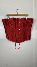 2XL Vintage Red Satin Overbust
