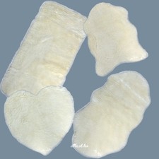 Faux Fur Sheepskin Rug Natural Shade Oblong, Pelt Shape, Skin,  or Heart Shape