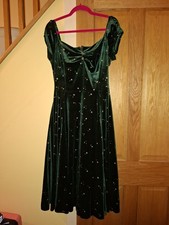 Green And Silver Velvet Dress