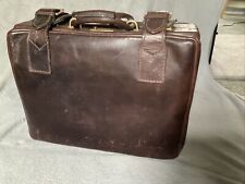 Vintage Dark Brown Leather Doctors Bag Case Briefcase Retro Film Prop