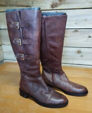 Women's Ecco Boots EU Size 38 (UK 5 5.5) Brown Leather Knee High - Smart Classy 