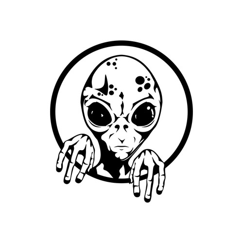 Alien funny sticker aliens ufo - alien,