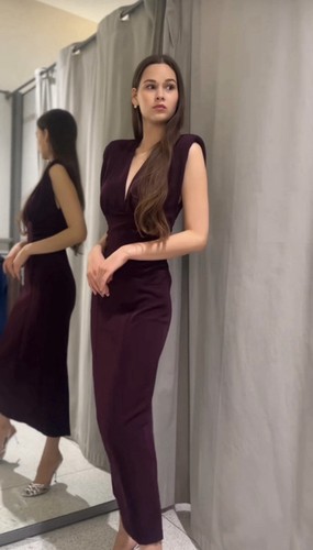 Zara draped midi dress - , s