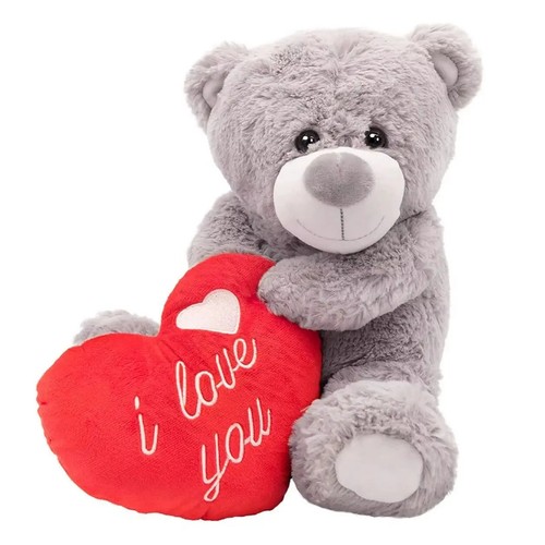 Grey teddy bear - bear, love
