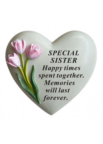 Sister heart shaped floral - sister,