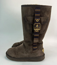 Ugg Cargo II Womens Chocolate Brown Boot Zip Up Shearling Lined UK 4.5