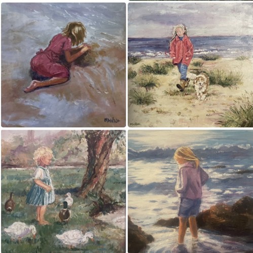 Four original paintings - , by
