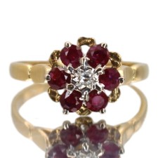 Gold Ruby Diamond Ring Yellow