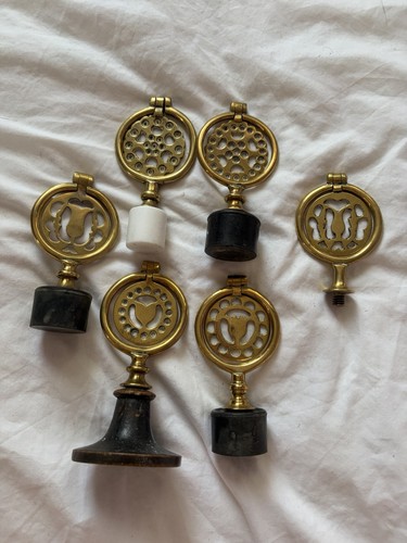 Set antique brass horse - 6,