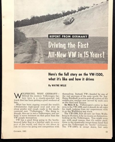 1961 volkswagen fastback - 1961,