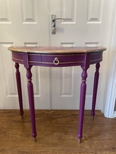 Beautiful Statement Piece French Style Half Moon Console Table Pink And Gold