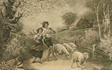 Vintage Pastoral Scene Roland Green Art Postcard Birmingham