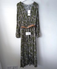 Zara Green Paisley Print Midi