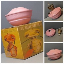 Vintage KELLY Oil Lamp ASH TRAY Pink Enamel Winter Emergency Light Birmingham