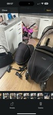 Egg Pram Shadow Black Bundle With Double Attachment