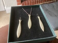 Pair 19th century Fish Gaming Counter Earrings on Silver with 18inch pendant.