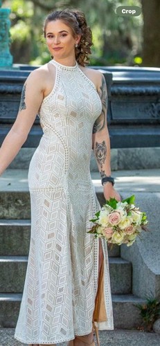 New lace crochet maxi dress - new,