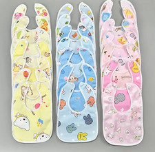 2 pack  Baby bibs blue yellow pink cotton waterproof bibs