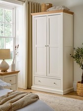 Hanna 2 Door 1 Drawer Wardrobe Cream & Oak Tops Modern Storage Bedroom Furniture
