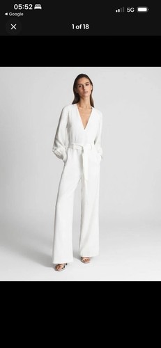 Reiss white jumpsuit size - reiss, 4
