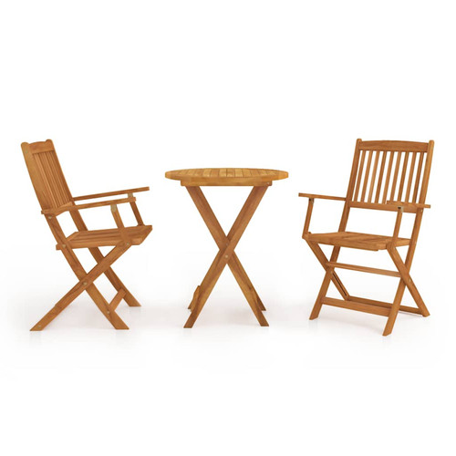 Bistro set 3pc brown acacia - 3pc,