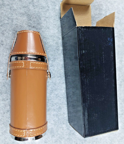 Vintage travel flask leather - travel,