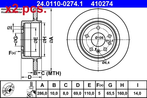 Pcs rear brake disc rotos - rear,