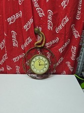 Vintage Paico Rope Hanging Wall Clock Copper Dia 29cm Working 